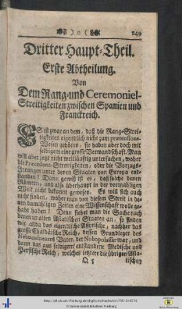 Dritter Haupt-Theil (I. - II. Abtheilung).