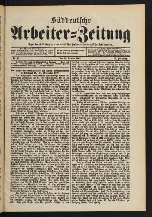 Nr. 41. Den 13. Oktober 1907. - Nr. 45. Den 10. November 1907.