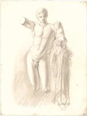 Fischer, Theodor; Studienarbeiten (Akt) - Männerakt (Ansicht)