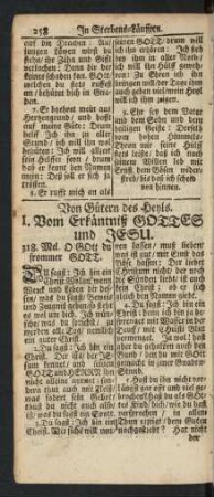 I. Vom Erkäntniß Gottes und Jesu. 318. - 323.