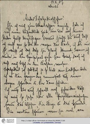 Brief vom 14.08.1907