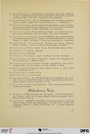 Holzarbeiten, Varia (Nr. 201-219)