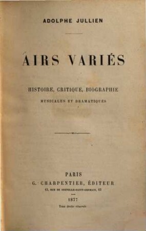 Airs variés