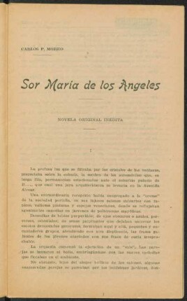 Sor María de los Angeles : novela original inédita