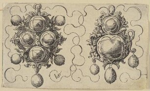 Vorder- und Rückseite eines Anhängers, Blatt aus einer Folge von Goldschmiedearbeiten