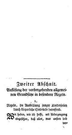 Auflösung der vorhergehenden allgemeinen Grundsätze in besondere Regeln : [zweiter Abschnitt]