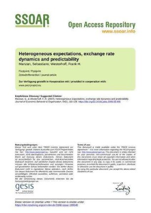 Heterogeneous expectations, exchange rate dynamics and predictability