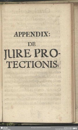 Appendix: De Iure Protectionis