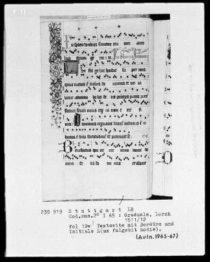 Graduale (Benediktinerhandschrift) — Rankenkletterer, Folio 12verso