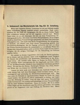D. Schlusswort des Ministerialrats Geh. Reg-Rat Dr. Schellberg