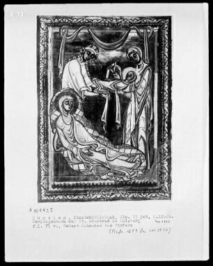 Perikopenbuch aus dem Benediktinerinnenkloster Sankt Erentrud auf dem Nonnberg — Geburt Johannes des Täufers, Folio 71verso