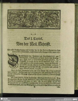 Das I. Capitel. Von der Heil. Schrifft