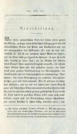Beurtheilung