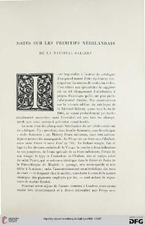 3. Pér. 39.1908: Notes sur les primitifs néerlandais de la National Gallery