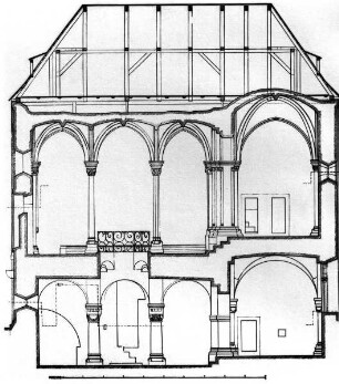 Längsschnitt der Burgkapelle Sankt Erhard und Sankt Ursula der Kaiserpfalz Eger