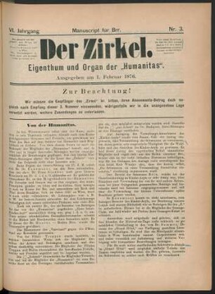 Nr. 3. Ausgegeben am 1. Februar 1876.