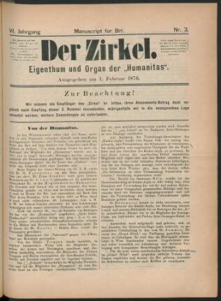 Nr. 3. Ausgegeben am 1. Februar 1876.