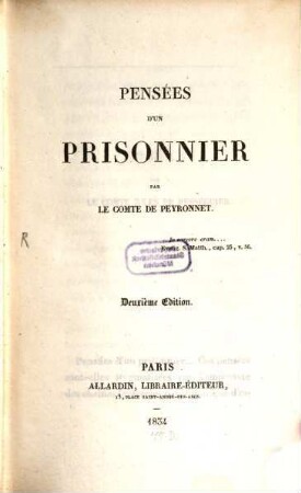 Pensées d'un Prisonnier, [1]