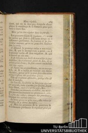 Mots qu'on doit répéter dans la phrase.