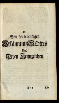 IX. Von der lebendigen Erkänntniß GOttes Und Deren Kennzeichen