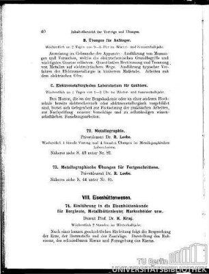 74. Einführung in die Eisenhüttenkunde