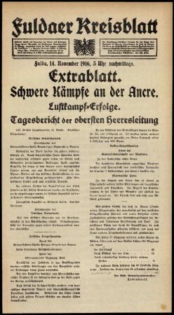 Ausgabe vom Dienstag, den 14. November 1916.