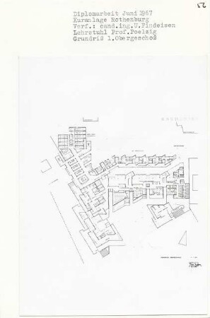 Kuranlage Rotenburg (Diplomarbeit bei Peter Poelzig): Grundriss 1. Obergeschoss 1:200