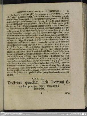 Cap. III. Doctrinae quaedam iuris Romani secundum principia capitis praecedentis examinata