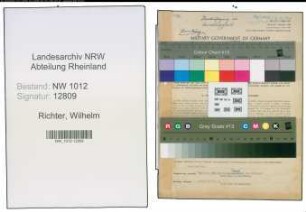 Entnazifizierung Wilhelm Richter , geb. 21.10.1910 (Jurist)