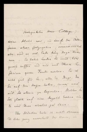 Brief von Herman Grimm an Unbekannt