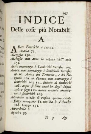 Indice Delle cose piu Notabili.