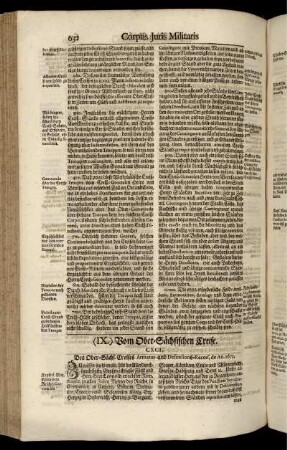 IX. Vom Ober-Sächsischen Creise.