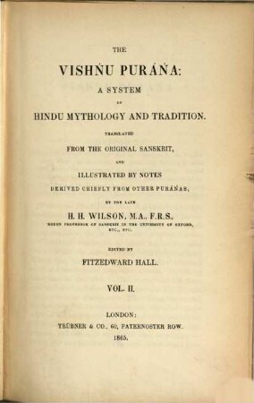 Works. 7, Vol. 7 : The Vishṅu Purāṅa: a system of Hindu mythology and tradition ; 2