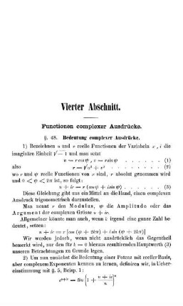 Vierter Abschnitt. Functionen complexer Ausdrücke.