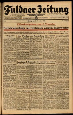 Ausgabe vom Montag, den 13. November 1944.