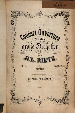 Concert-Ouverture : für d. große Orchester ; op. 7