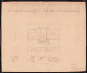 UFA (Universum Film AG), Potsdam-Babelsberg Zweier-Atelier-Gruppe: Grundriss 2.OG 1:200