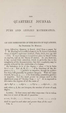 On the dimensions of the roots of equations.