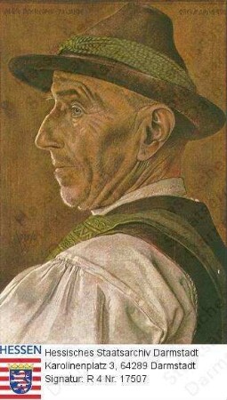 Willrich, Wolf (1897-1948) / Gemälde 'Tiroler Altbauer', Porträt im Profil, Brustbild