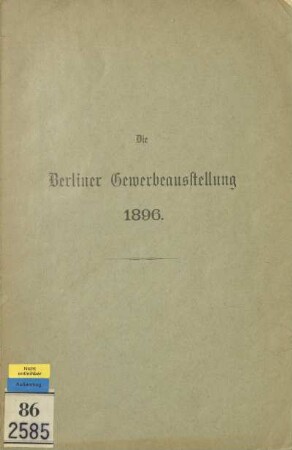 Die Berliner Gewerbeausstellung 1896