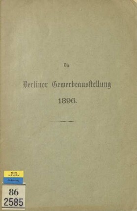 Die Berliner Gewerbeausstellung 1896