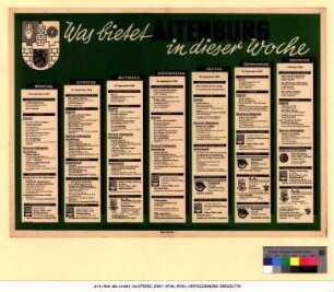 Originaltitel: Was bietet Altenburg in dieser Woche 25. September bis 1. Oktober 1950