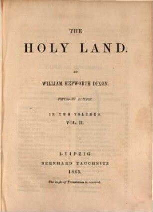 The holy land, 2