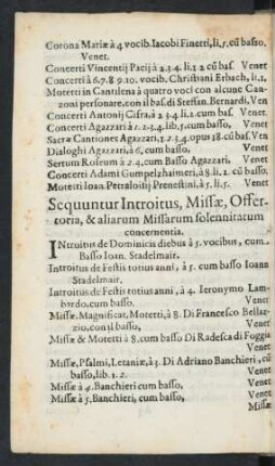 Sequuntur Introitus, Missae, Offertoria, & aliarum Missarum solennitatum concernentia.
