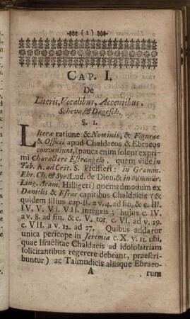 Cap. I. De Literis, Vocalibus, Accentibus, Scheva, & Dagesch. - Cap. IV. De Verbo Perfecto.