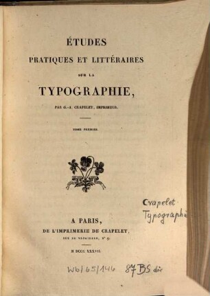 Études pratiques et litteraires sur la Topographie
