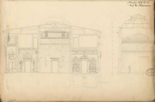 Villa für einem Junggesellen Monatskonkurrenz Januar 1878: Längsschnitt, Querschnitt; Maßstabsleiste