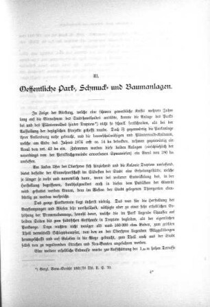 III. Oeffentliche Park-,Schmuck- und Baumanlagen
