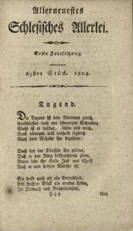 65stes Stück. 1804.