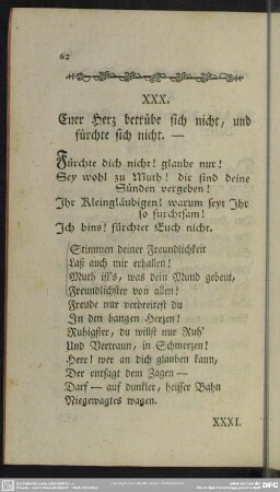 XXX. Euer Herz betrübe sich nicht, und fürchte sich nicht.